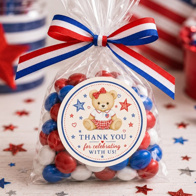 Patriotic Teddy Favour Sticker (Creator Uploaded)