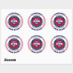 Patriotic Tennessee Circle Design Sticker