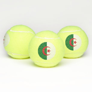 Patriotic Tennis Ball with Flag of Algeria