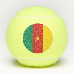 Patriotic Tennis Ball with Flag of Cameroon