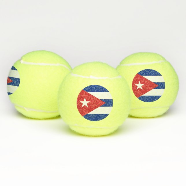 Patriotic Tennis Ball with Flag of Cuba (Multi)