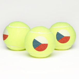 Patriotic Tennis Ball with Flag of Czechia