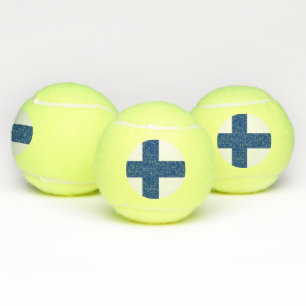 Patriotic Tennis Ball with Flag of Finland