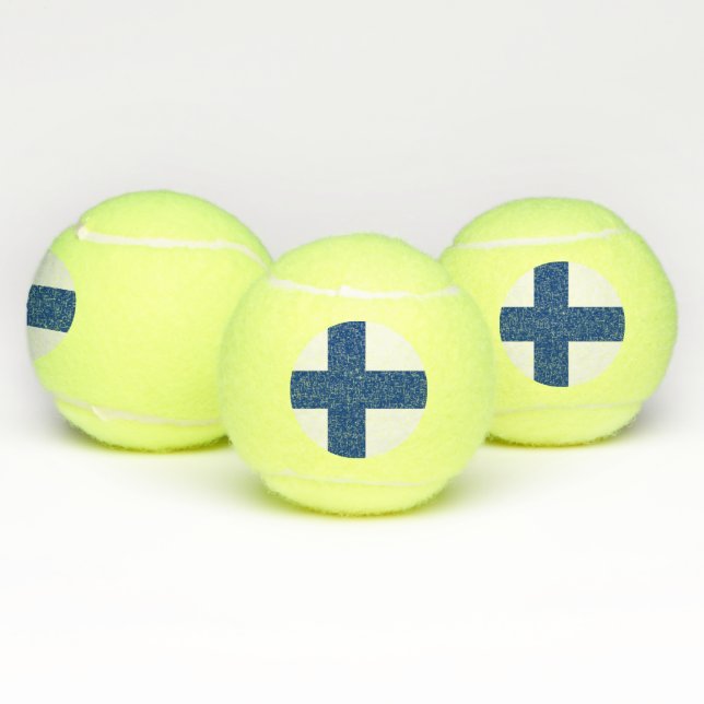 Patriotic Tennis Ball with Flag of Finland (Multi)