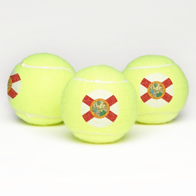 Patriotic Tennis Ball with Flag of Florida, USA (Multi)