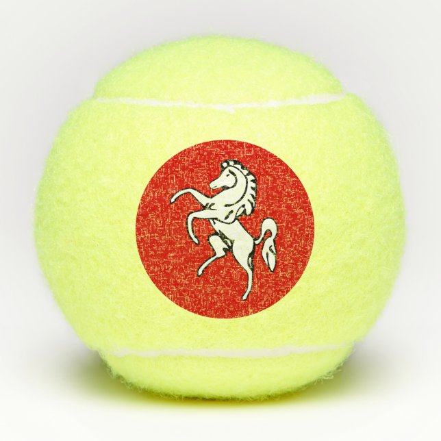 Patriotic Tennis Ball with Flag of Kent County (Front)