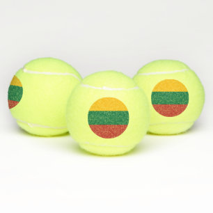 Patriotic Tennis Ball with Flag of Lithuania