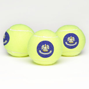 Patriotic Tennis Ball with Flag of Louisiana, USA