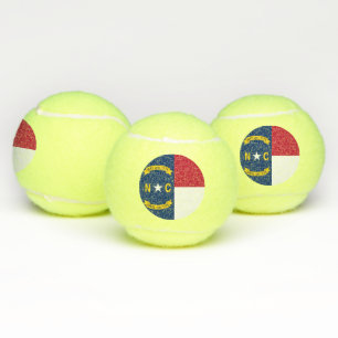 Patriotic Tennis Ball with Flag of North Carolina
