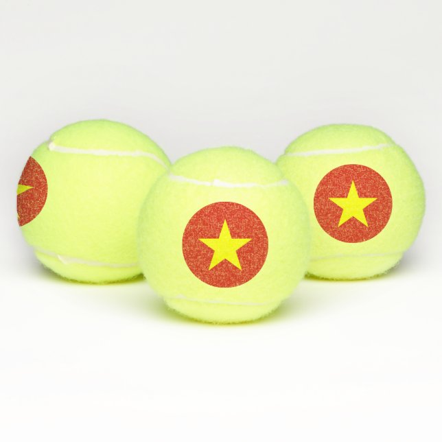 Patriotic Tennis Ball with Flag of Vietnam (Multi)