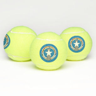 Patriotic Tennis Ball with Northern Mariana flag
