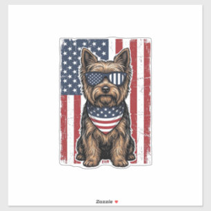 Patriotic Terrier Dog Vintage Flag Vector Design_1