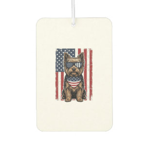 Patriotic Terrier Dog Vintage Flag Vector Design_1 Air Freshener