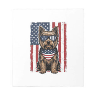 Patriotic Terrier Dog Vintage Flag Vector Design_1 Notepad