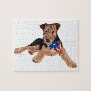 Patriotic Terrier Puppy Jigsaw Puzzle