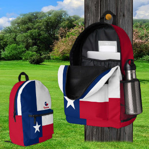 Patriotic Texas Flag Backpack, USA, Texas Bag, Printed Backpack