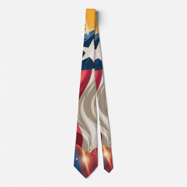 Patriotic Texas Flag Necktie – Red, White & Blu (Front)