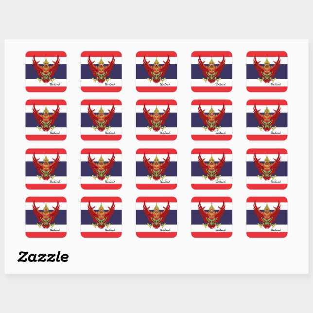 Patriotic Thailand & Thai flag, holiday / sports Square Sticker (Sheet)