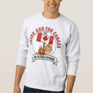 Patriotic THANK GOD FOR CANADA Thanksgiving Sweatshirt