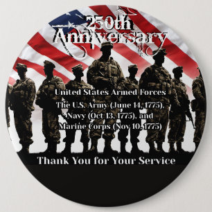  Patriotic Thank you for Your Service 6 Inch Round Button