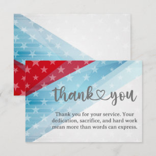 Patriotic Thank You For Your Service Card