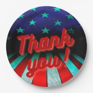Patriotic Thank you! Paper Plate