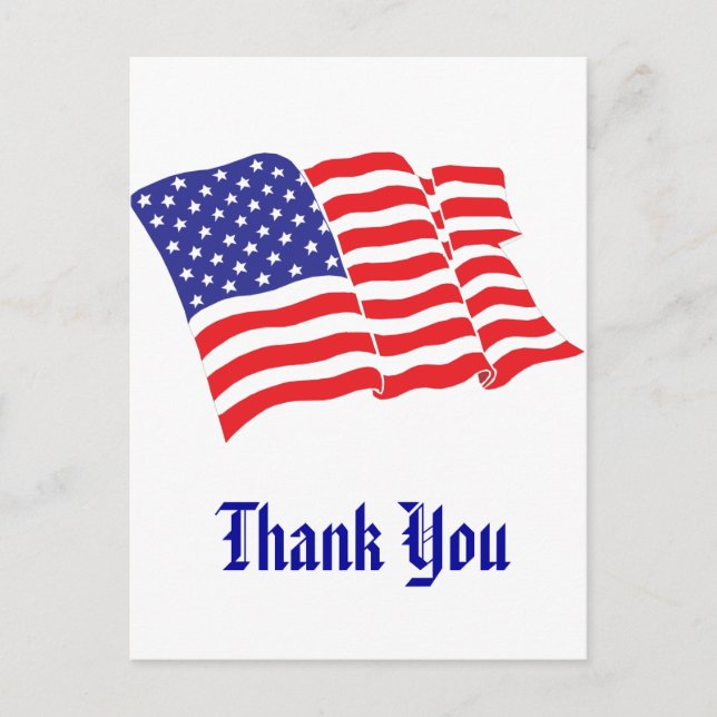 Patriotic thank you postcard (Front)