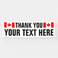 Patriotic Thank You sign banner with Canadian flag