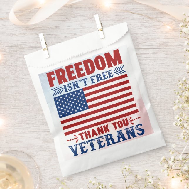 Patriotic Thank You Veterans Freedom Art Favour Ba Favour Bag (Clipped)