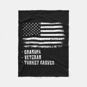 Patriotic Thanksgiving Grandpa Official Turkey Car Fleece Blanket