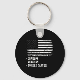 Patriotic Thanksgiving Grandpa Official Turkey Car Keychain