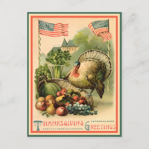 Patriotic Thanksgiving Postcard