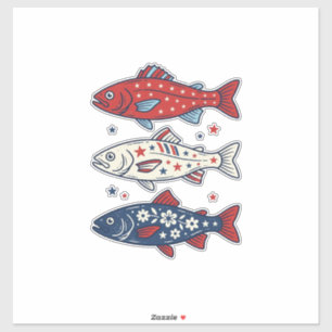 Patriotic Three Fish Vintage Engraving Shirt Desig