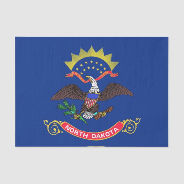 Patriotic tissue paper with flag North Dakota (Front)