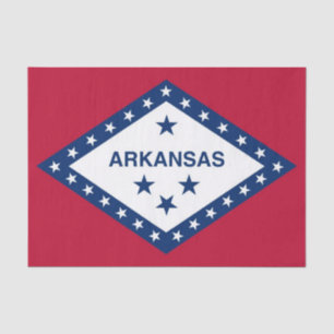 Patriotic tissue paper with flag of Arkansas