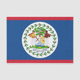 Patriotic tissue paper with flag of Belize
