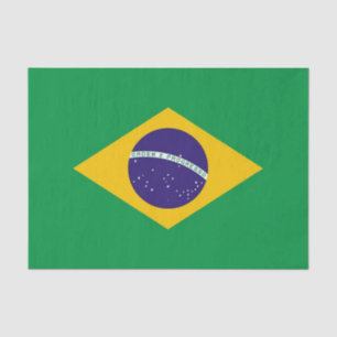 Patriotic tissue paper with flag of Brazil