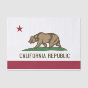 Patriotic tissue paper with flag of California