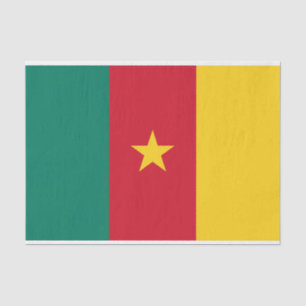 Patriotic tissue paper with flag of Cameroon
