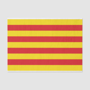 Patriotic tissue paper with flag of Catalonia