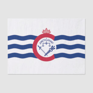 Patriotic tissue paper with flag of Cincinnati