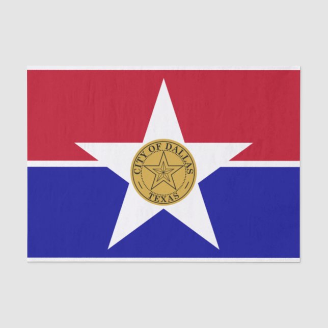 Patriotic tissue paper with flag of Dallas (Front)