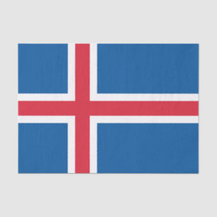 Patriotic tissue paper with flag of Iceland
