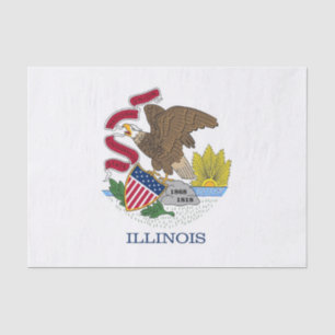 Patriotic tissue paper with flag of Illinois