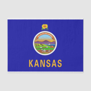 Patriotic tissue paper with flag of Kansas