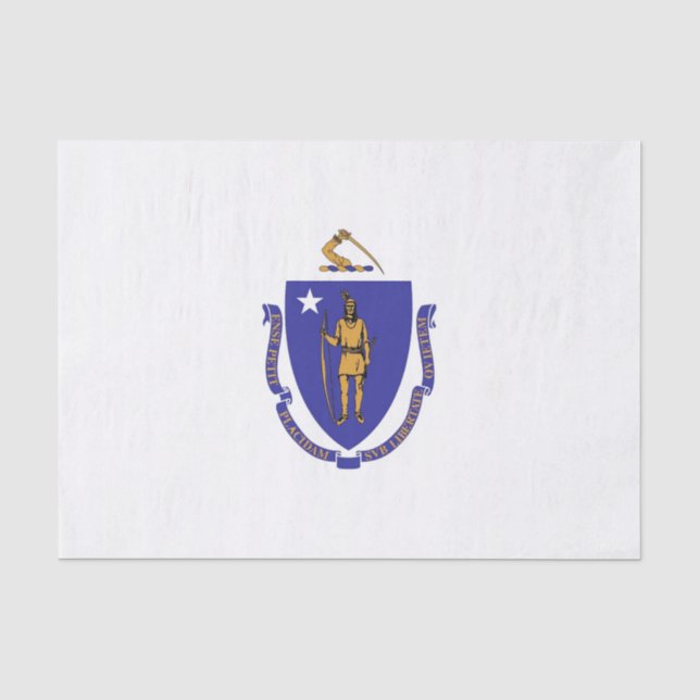 Patriotic tissue paper with flag of Massachusetts (Front)