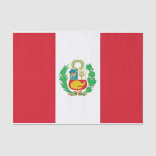 Patriotic tissue paper with flag of Peru