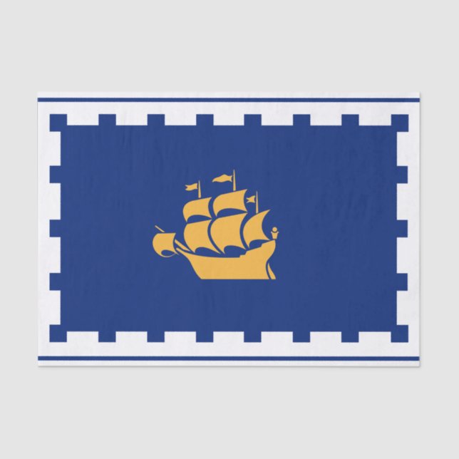 Patriotic tissue paper with flag of Quebec City (Front)