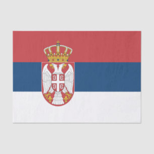 Patriotic tissue paper with flag of Serbia
