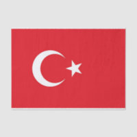 Patriotic tissue paper with flag of Turkey